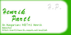 henrik partl business card